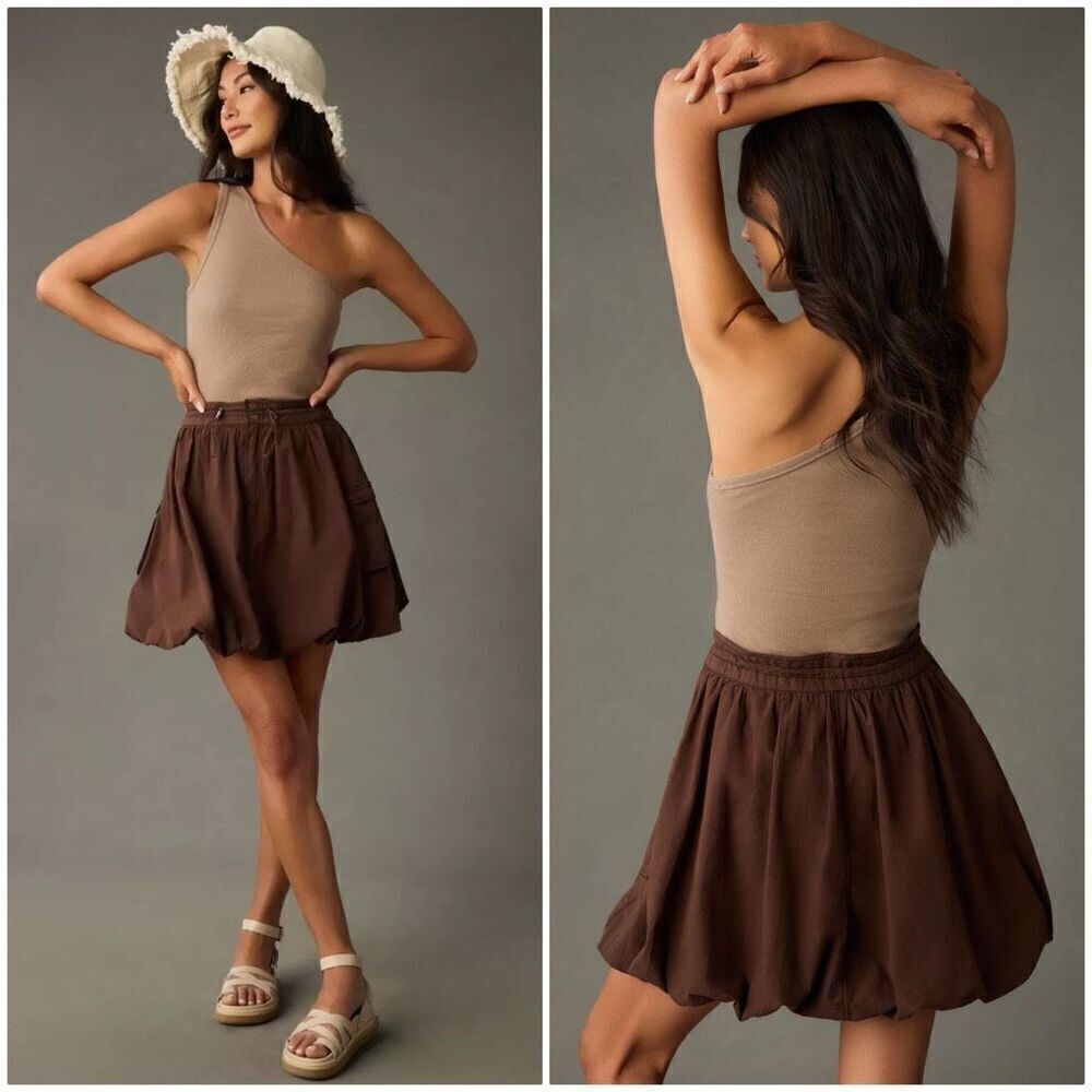 Pilcro Parachute 🪂 Mini Skirt Brown
